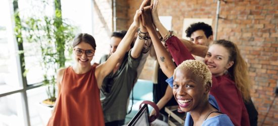 Teamwork,Power,Successful,Meeting,Workplace,Concept Healthy High-Performing Team